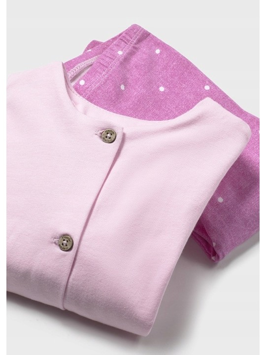 MAYORAL KOMPLET KOSZULKA BLUZA LEGINSY RÓŻ BIAŁY 1737/92