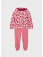 MAYORAL KOMPLET DRES DLA DZIEWCZYNKI BLUZA Z KAPTUREM W SERDUSZKA SPODNIE RÓŻOWE 3851/30