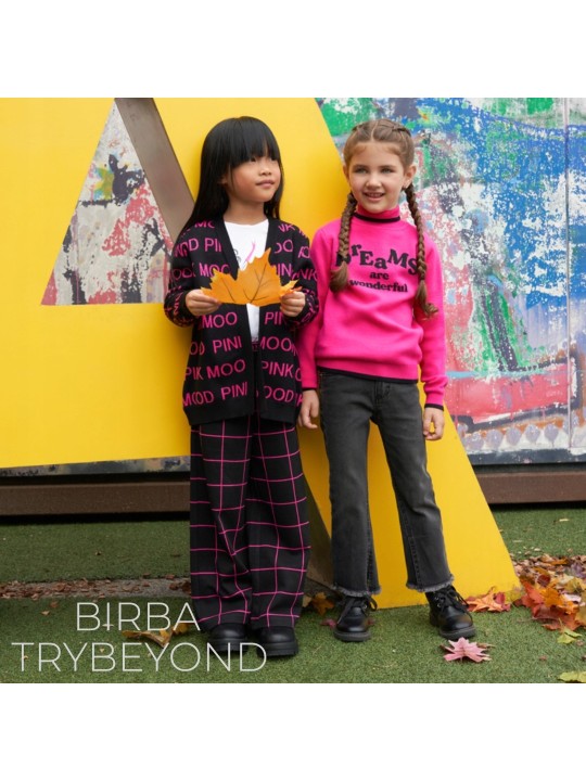 BIRBA TRYBEYOND SWETER GOLF RÓŻOWY  Z NAPISEM  999 76780 00 56A