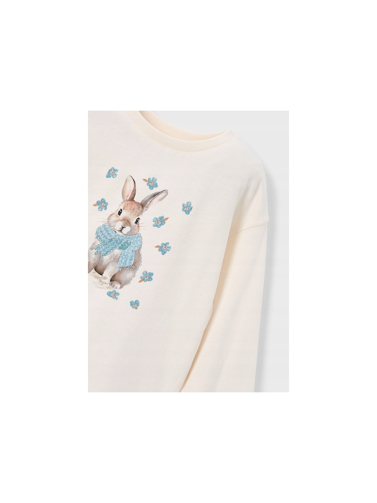MAYORAL KOSZULKA BLUZKA NA DŁUGI RĘKAW KREM KRÓLICZEK 4009/66