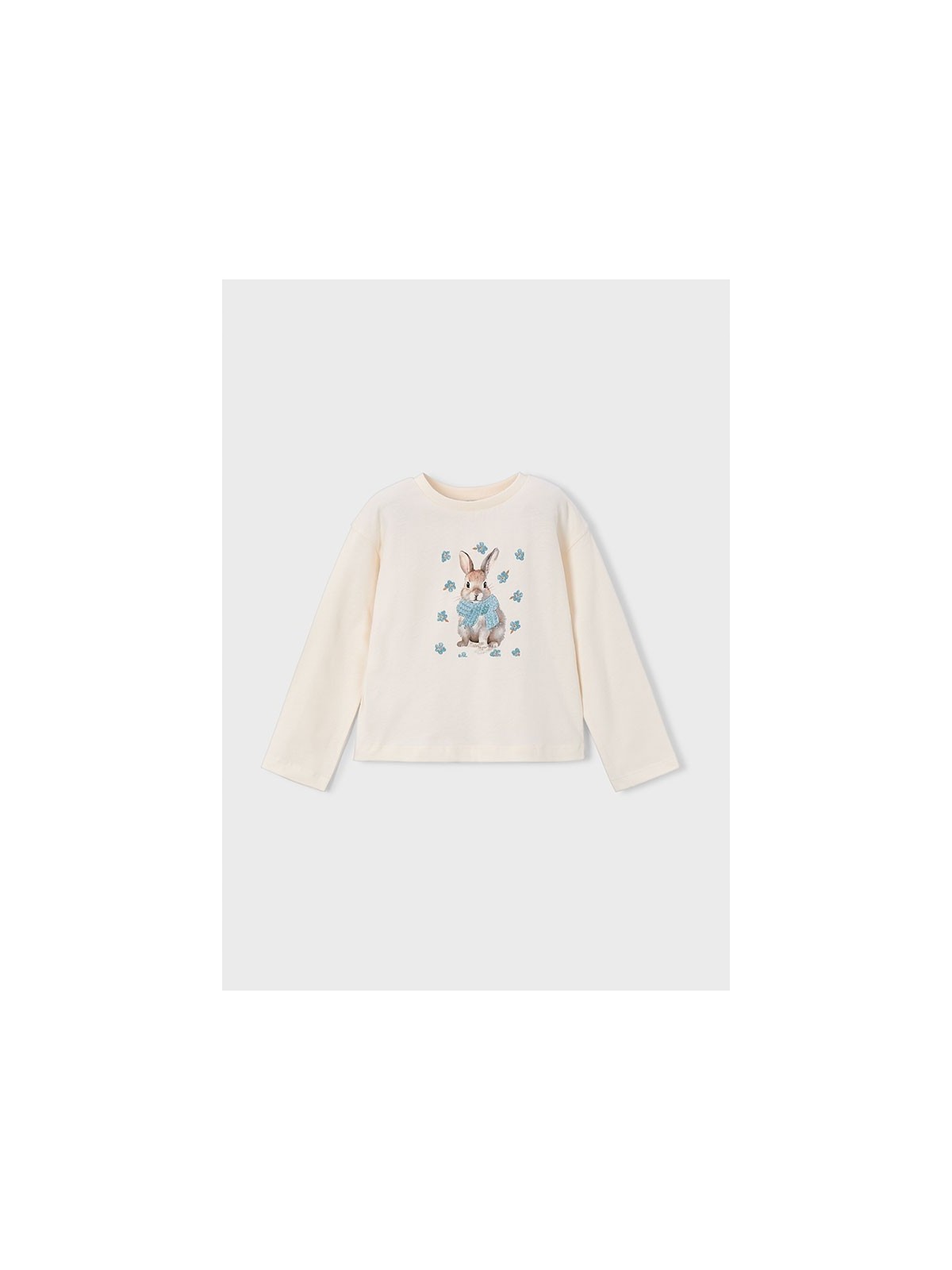 MAYORAL KOSZULKA BLUZKA NA DŁUGI RĘKAW KREM KRÓLICZEK 4009/66