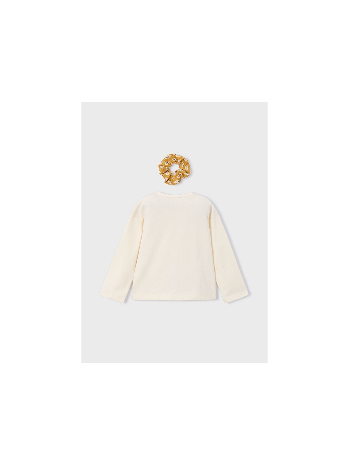 MAYORAL KOSZULKA BLUZKA DLA DZIEWCZYNKI NA DŁUGI RĘKAW GUMKA DO WŁOSÓW KREM  ŻÓŁTY 4006/84