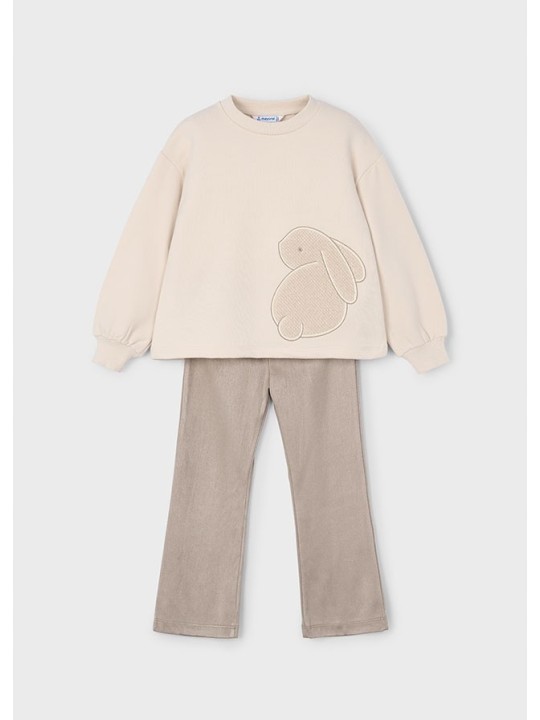 MAYORAL KOMPLET DLA DZIEWCZYNKI BLUZA KREM LEGINSY BRĄZ 4721/31