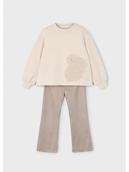MAYORAL KOMPLET DLA DZIEWCZYNKI BLUZA KREM LEGINSY BRĄZ 4721/31