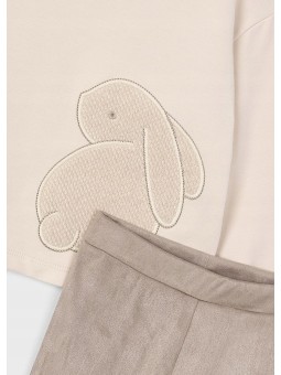 MAYORAL KOMPLET DLA DZIEWCZYNKI BLUZA KREM LEGINSY BRĄZ 4721/31