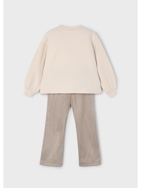 MAYORAL KOMPLET DLA DZIEWCZYNKI BLUZA KREM LEGINSY BRĄZ 4721/31