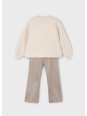 MAYORAL KOMPLET DLA DZIEWCZYNKI BLUZA KREM LEGINSY BRĄZ 4721/31