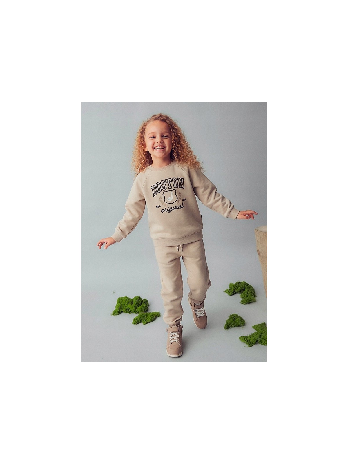 MAYORAL KOMPLET DRES DLA DZIEWCZYNKI BLUZA SPODNIE BEŻOWY 4893/66