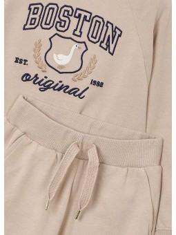 MAYORAL KOMPLET DRES DLA DZIEWCZYNKI BLUZA SPODNIE BEŻOWY 4893/66