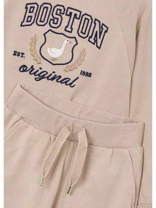 MAYORAL KOMPLET DRES DLA DZIEWCZYNKI BLUZA SPODNIE BEŻOWY 4893/66