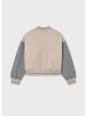 MAYORAL BLUZA DLA DZIEWCZYNKI ROZPINANA BOMBERKA KREM SZARY HAFT 7428/35