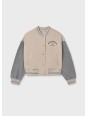 MAYORAL BLUZA DLA DZIEWCZYNKI ROZPINANA BOMBERKA KREM SZARY HAFT 7428/35