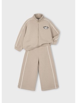 MAYORAL KOMPLET DRES DLA DZIEWCZYNKI BLUZA ROZPINANA SPODNIE BEŻ 4897/39