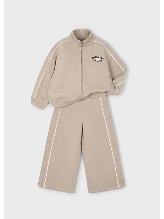 MAYORAL KOMPLET DRES DLA DZIEWCZYNKI BLUZA ROZPINANA SPODNIE BEŻ 4897/39