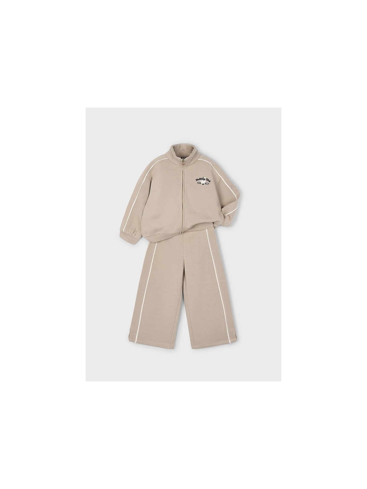 MAYORAL KOMPLET DRES DLA DZIEWCZYNKI BLUZA ROZPINANA SPODNIE BEŻ 4897/39