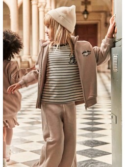 MAYORAL KOMPLET DRES DLA DZIEWCZYNKI BLUZA ROZPINANA SPODNIE BEŻ 4897/39