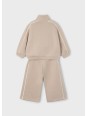 MAYORAL KOMPLET DRES DLA DZIEWCZYNKI BLUZA ROZPINANA SPODNIE BEŻ 4897/39