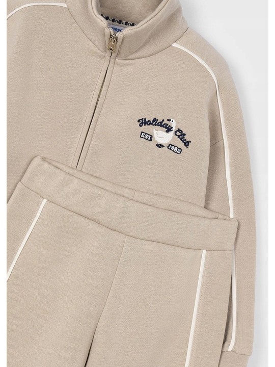 MAYORAL KOMPLET DRES DLA DZIEWCZYNKI BLUZA ROZPINANA SPODNIE BEŻ 4897/39