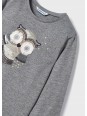 MAYORAL KOSZULKA BLUZKA NA DŁUGI RĘKAW SZARA SÓWKA 4008/82