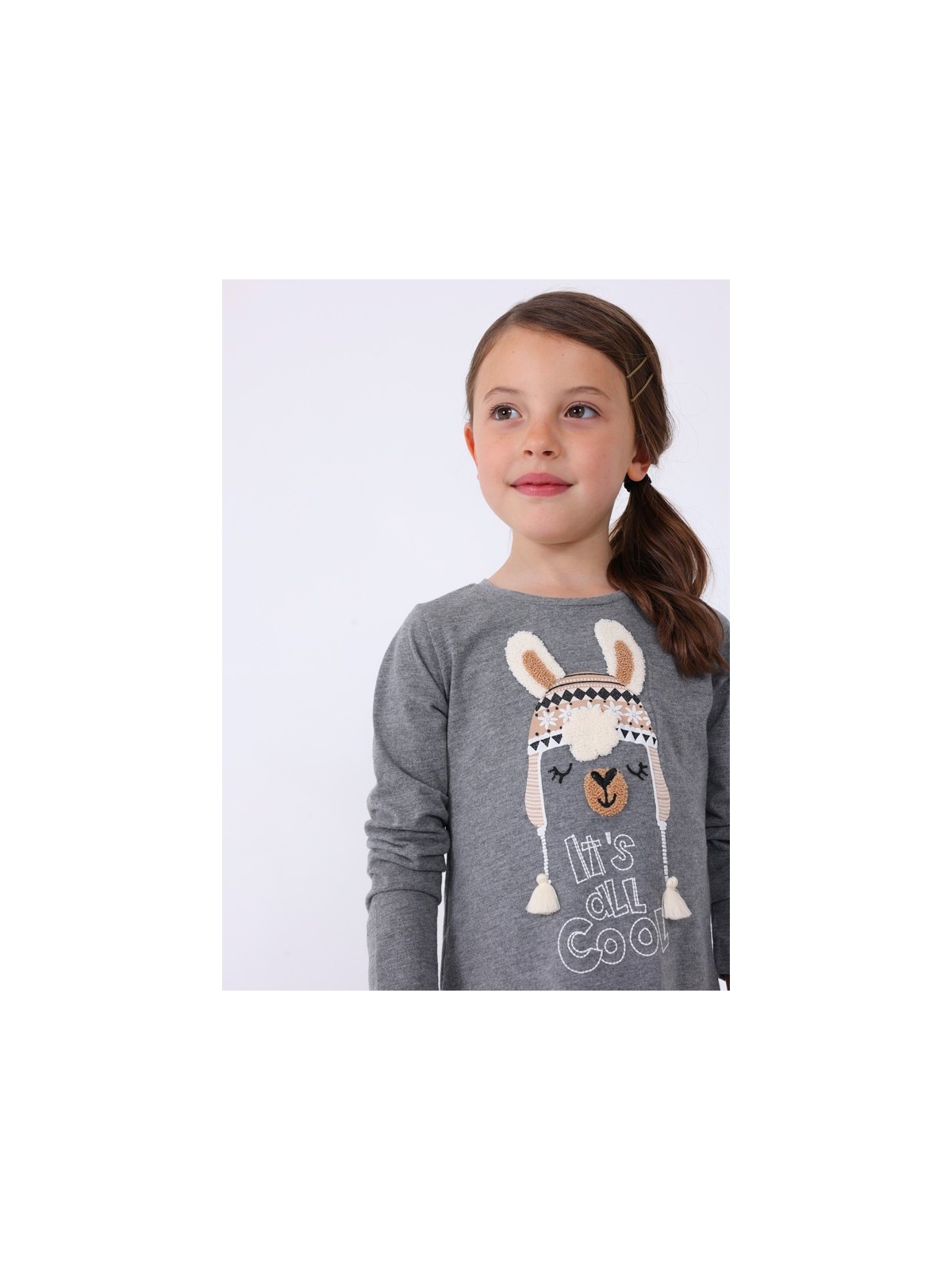 MAYORAL KOMPLET DLA DZIEWCZYNKI KOSZULKA NA DŁUGI RĘKAW SZARA LEGINSY  WZORY 4795/53