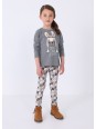 MAYORAL KOMPLET DLA DZIEWCZYNKI KOSZULKA NA DŁUGI RĘKAW SZARA LEGINSY  WZORY 4795/53