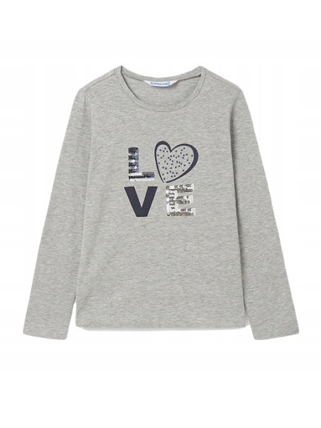 MAYORAL KOSZULKA BLUZKA NA DŁUGI RĘKAW SZARA  830/11