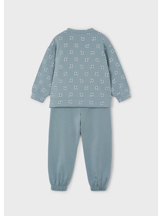 MAYORAL KOMPLET DRES DLA DZIEWCZYNKI BLUZA W KWIATKI SPODNIE MORSKA ZIELEŃ 4894/70