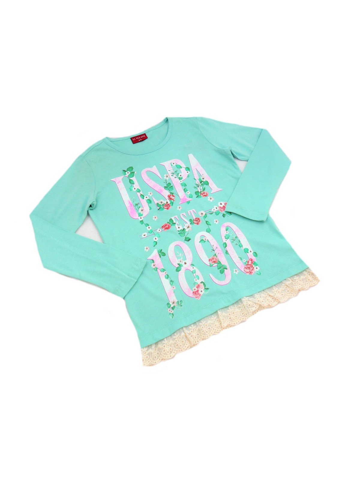 U.S POLO ASSN. BLUZKA KOSZULKA  DLA DZIEWCZYNKI KOLOR ZIELONY 000005447082