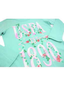 U.S POLO ASSN. BLUZKA KOSZULKA  DLA DZIEWCZYNKI KOLOR ZIELONY 000005447082