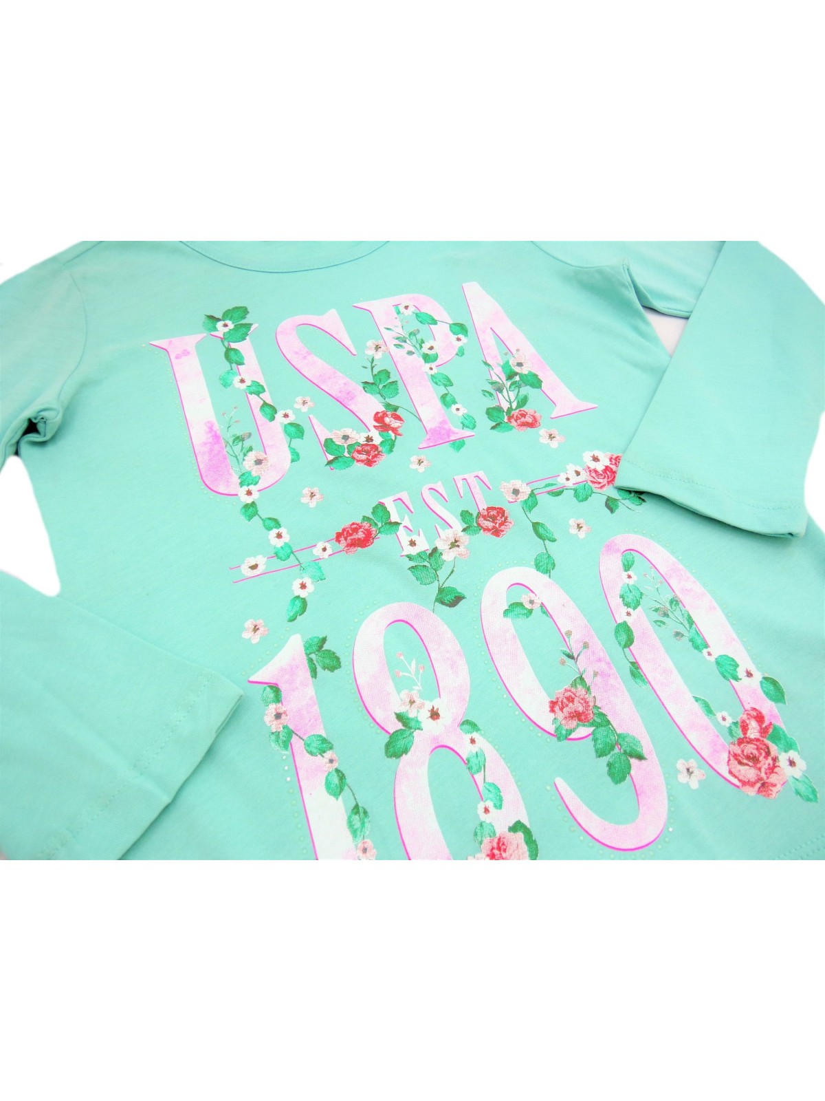 U.S POLO ASSN. BLUZKA KOSZULKA  DLA DZIEWCZYNKI KOLOR ZIELONY 000005447082