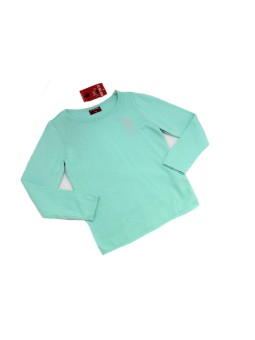 U.S POLO ASSN. SWETER  DLA DZIEWCZYNKI ZIELONY Z KRYSZTAŁKAMI 000004033940