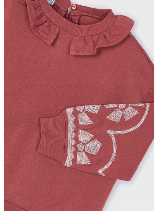MAYORAL BLUZA DLA DZIEWCZYNKI HAFTY BORDOWY 4430/28