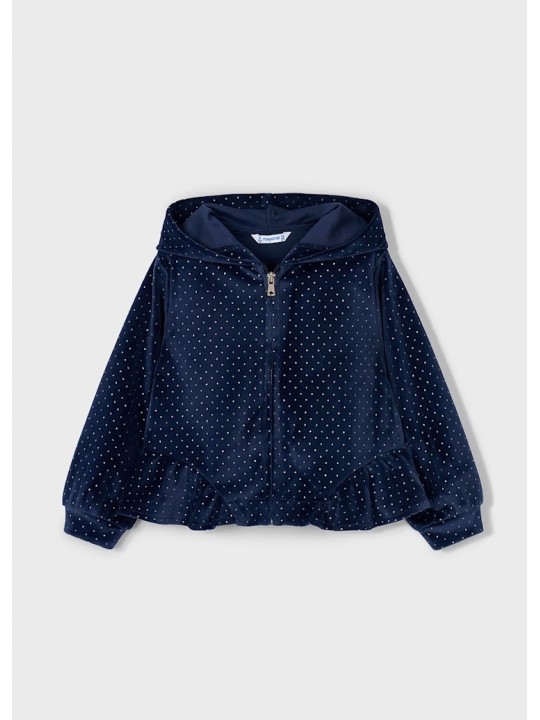 MAYORAL KOMPLET DRES DLA DZIEWCZYNKI WELUROWY BLUZA Z BROKATEM KOSZULKA NA DŁUGI RĘKAW SPODNIE 4892/61