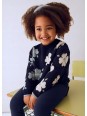 MAYORAL SWETER DZIANINOWY DZIEWCZYNKA KWIATY GRANAT 4303/85
