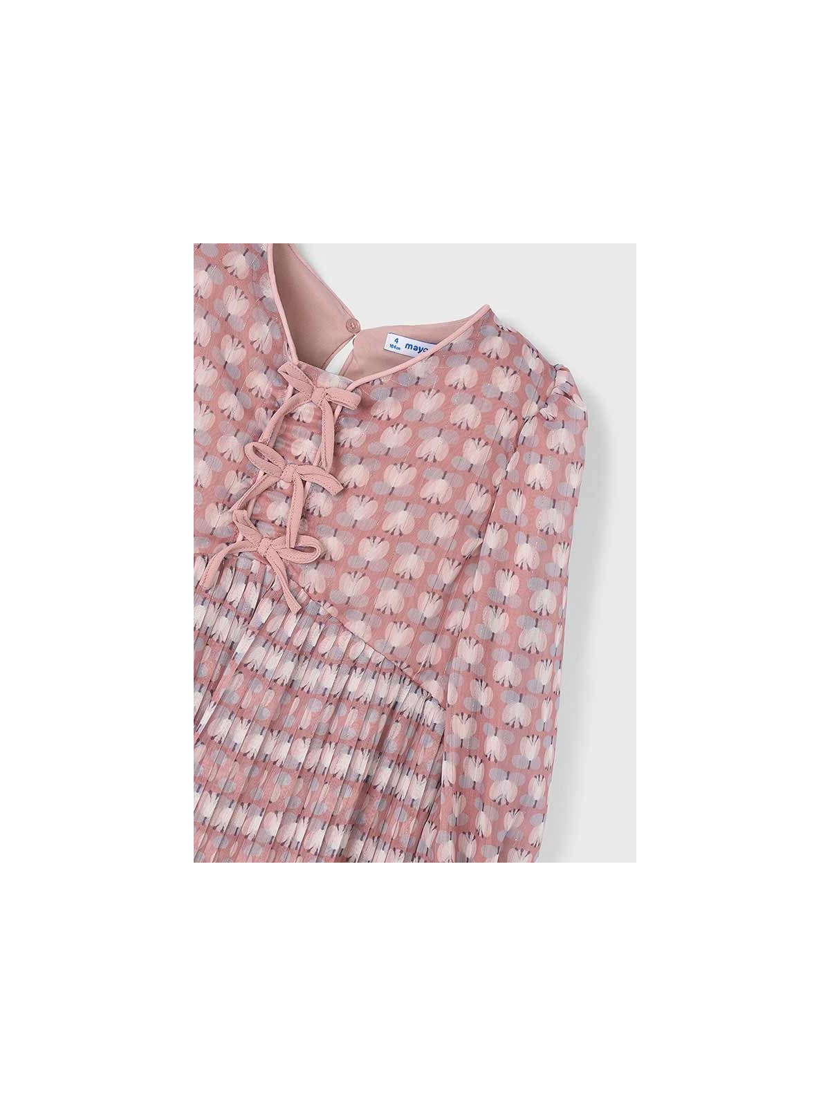 MAYORAL SUKIENKADLA DZIEWCZYNKI  NA DŁUGI RĘKAW KRATKA RÓŻ 4928 /25