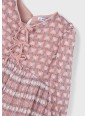 MAYORAL SUKIENKADLA DZIEWCZYNKI  NA DŁUGI RĘKAW KRATKA RÓŻ 4928 /25