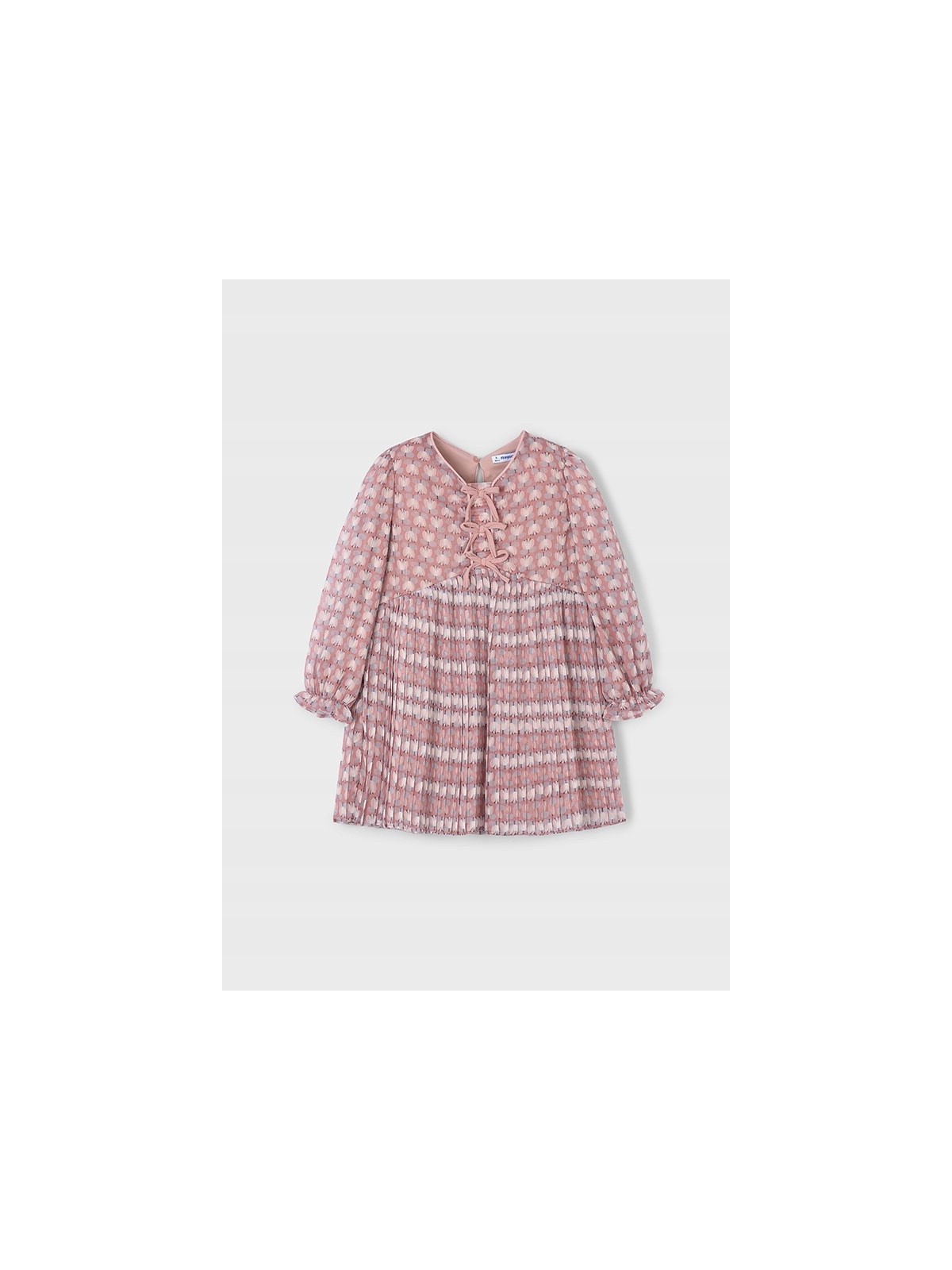 MAYORAL SUKIENKADLA DZIEWCZYNKI  NA DŁUGI RĘKAW KRATKA RÓŻ 4928 /25