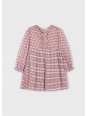 MAYORAL SUKIENKADLA DZIEWCZYNKI  NA DŁUGI RĘKAW KRATKA RÓŻ 4928 /25