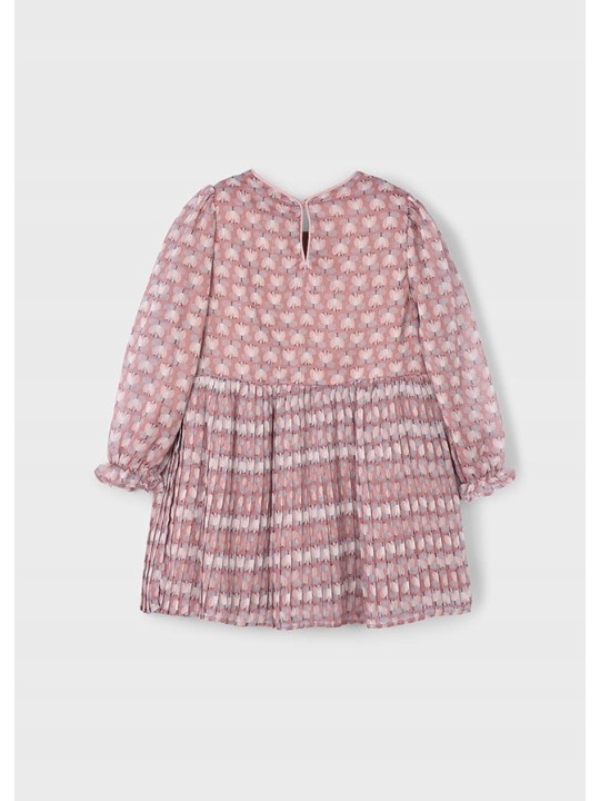MAYORAL SUKIENKADLA DZIEWCZYNKI  NA DŁUGI RĘKAW KRATKA RÓŻ 4928 /25
