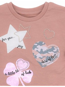 BIRBA  DRES KOMPLET DLA DZIEWCZYNKI BLUZA Z KRYSZTAŁKAMI LEGINSY SZARE 999 49029 00 50C