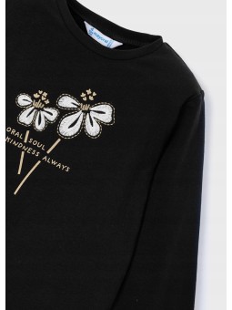 MAYORAL KOSZULKA BLUZKA NA DŁUGI RĘKAW CZARNY 178/14