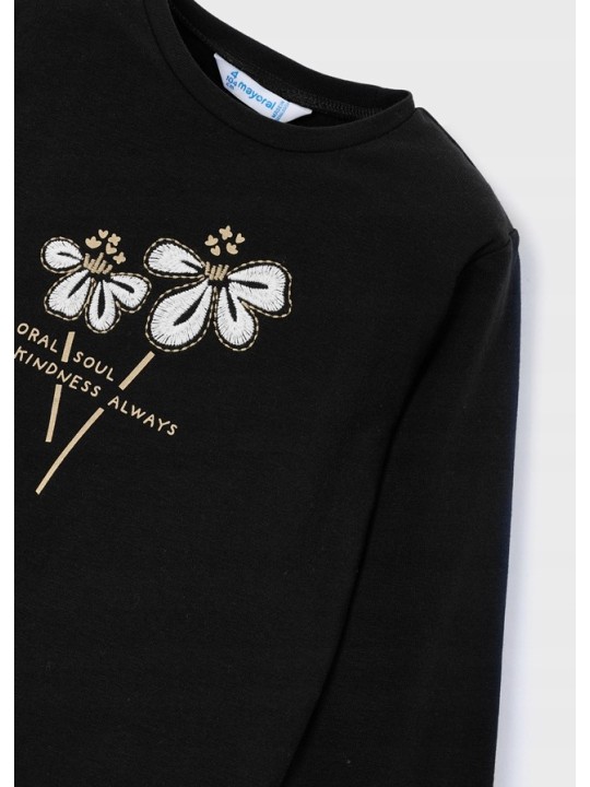 MAYORAL KOSZULKA BLUZKA NA DŁUGI RĘKAW CZARNY 178/14