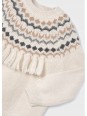 MAYORAL SWETER DLA DZIEWCZYNKI KREM BEŻ FRĘDZLE 4307/91