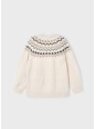 MAYORAL SWETER DLA DZIEWCZYNKI KREM BEŻ FRĘDZLE 4307/91
