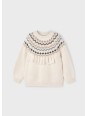 MAYORAL SWETER DLA DZIEWCZYNKI KREM BEŻ FRĘDZLE 4307/91