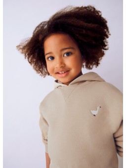 MAYORAL KOMPLET BLUZA Z KAPTUREM  SPÓDNICA Z KIESZENIAMI BEŻ  4935/73