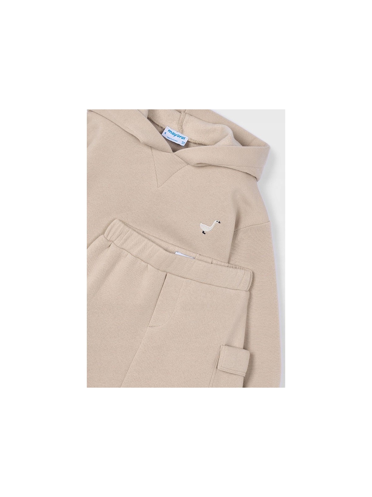 MAYORAL KOMPLET BLUZA Z KAPTUREM  SPÓDNICA Z KIESZENIAMI BEŻ  4935/73