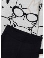 MAYORAL KOMPLET DRES DZIANINA BLUZA SWETER KREM SZEROKIE SPODNIE CZARNE  4583/92
