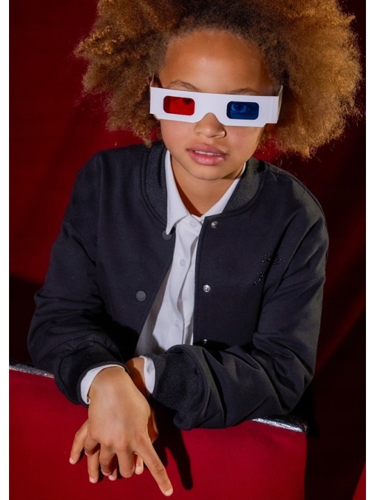 MAYORAL BLUZA DLA DZIEWCZYNKI ROZPINANA BOMBERKA CZARNA  7428/36