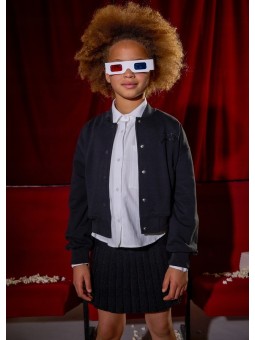 MAYORAL BLUZA DLA DZIEWCZYNKI ROZPINANA BOMBERKA CZARNA  7428/36